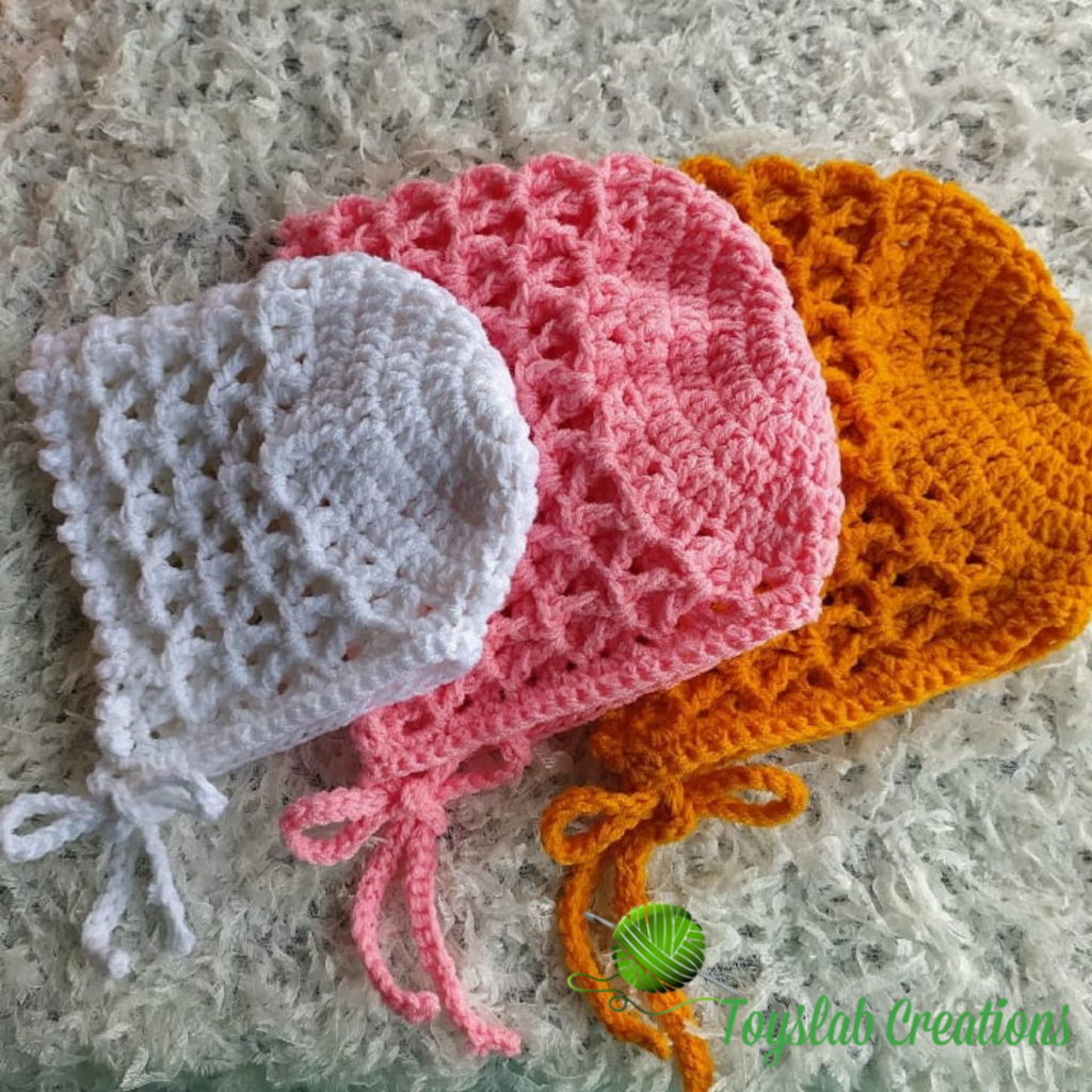 Crochet Baby Bonnet pattern | toyslab creations