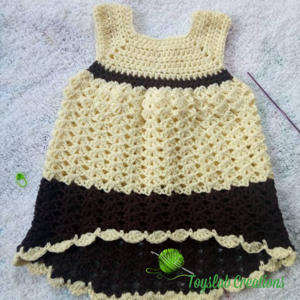 Easy Crochet High Low Baby Dress Free Pattern | toyslab creations