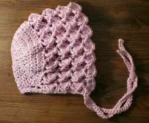 Crochet Lacy Baby Bonnet