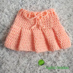 Crochet pleated baby skirt free pattern