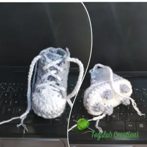 Crochet baby soccer sneakers toyslab creations