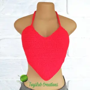 Crochet heart Crop Top toyslab creations
