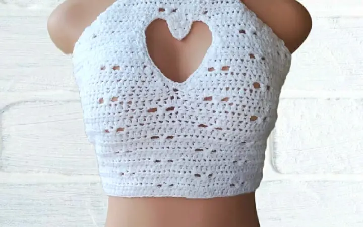Crochet heart crop top toyslab creations