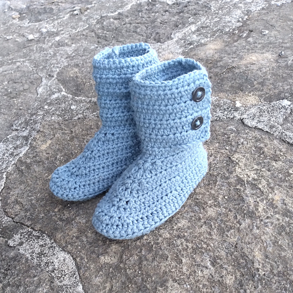 Crochet Kids Boots Worked Flat - toyslab creations