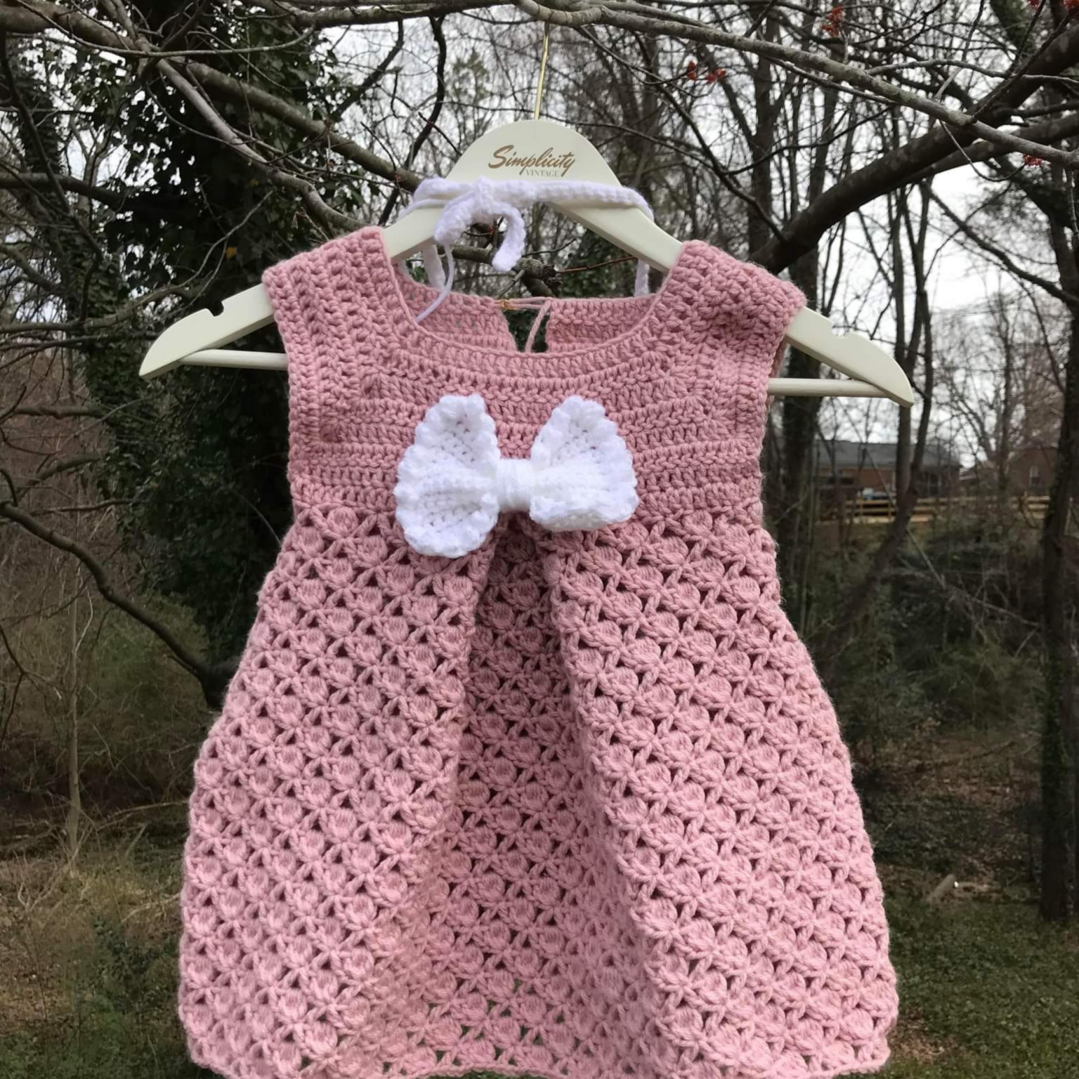crochet pleated baby dress