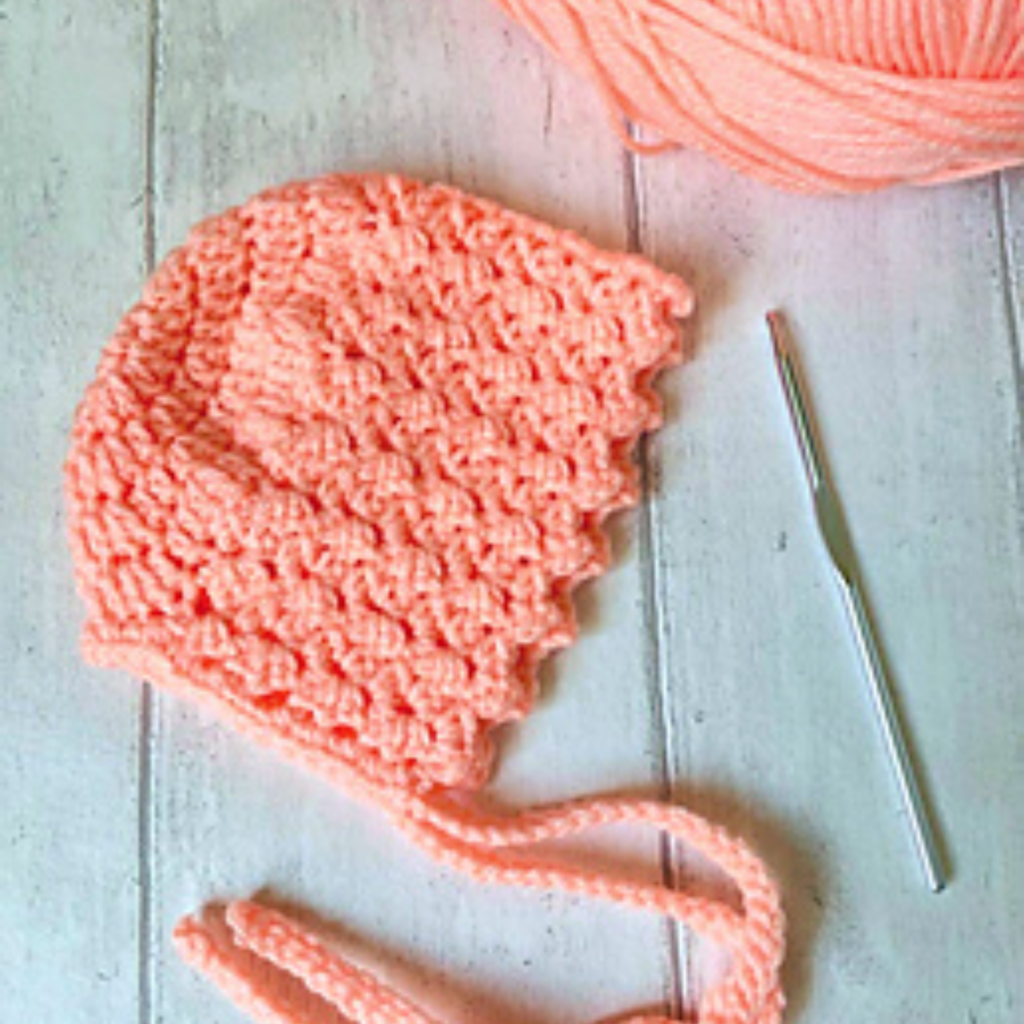 crochet baby bonnet pattern 0 - 3 months
