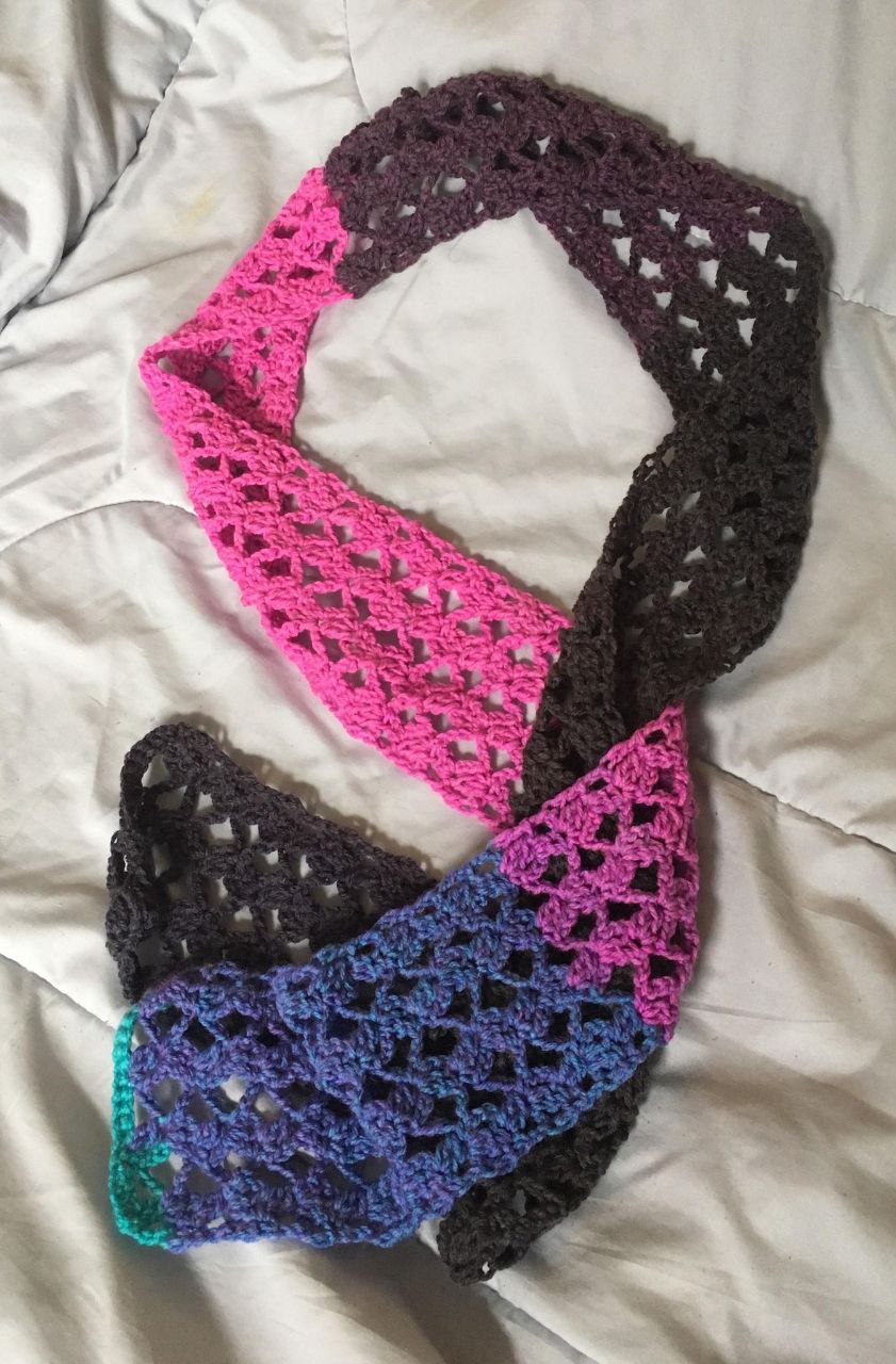 lacy crochet scarf