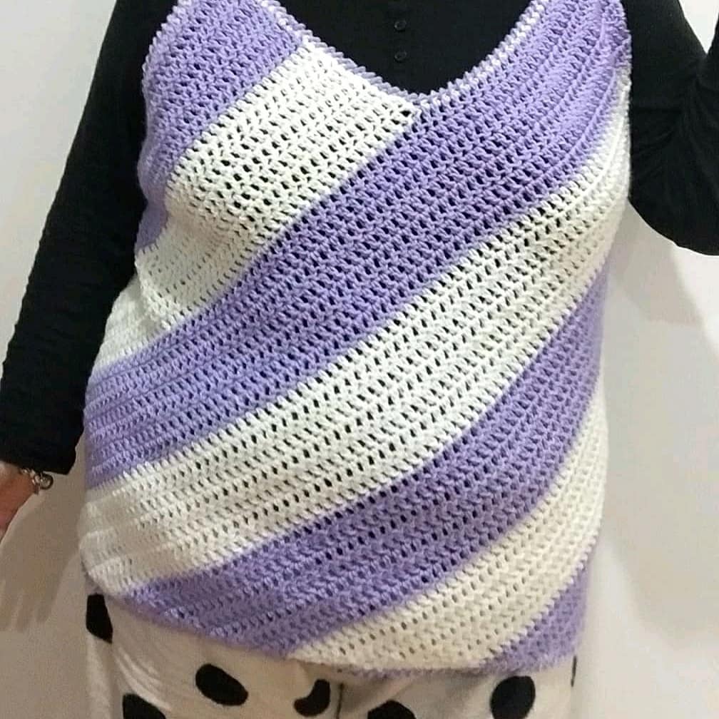diagonal crochet tank top