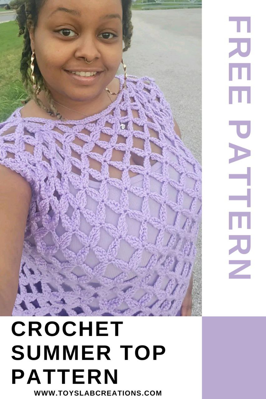 crochet diamond flower top