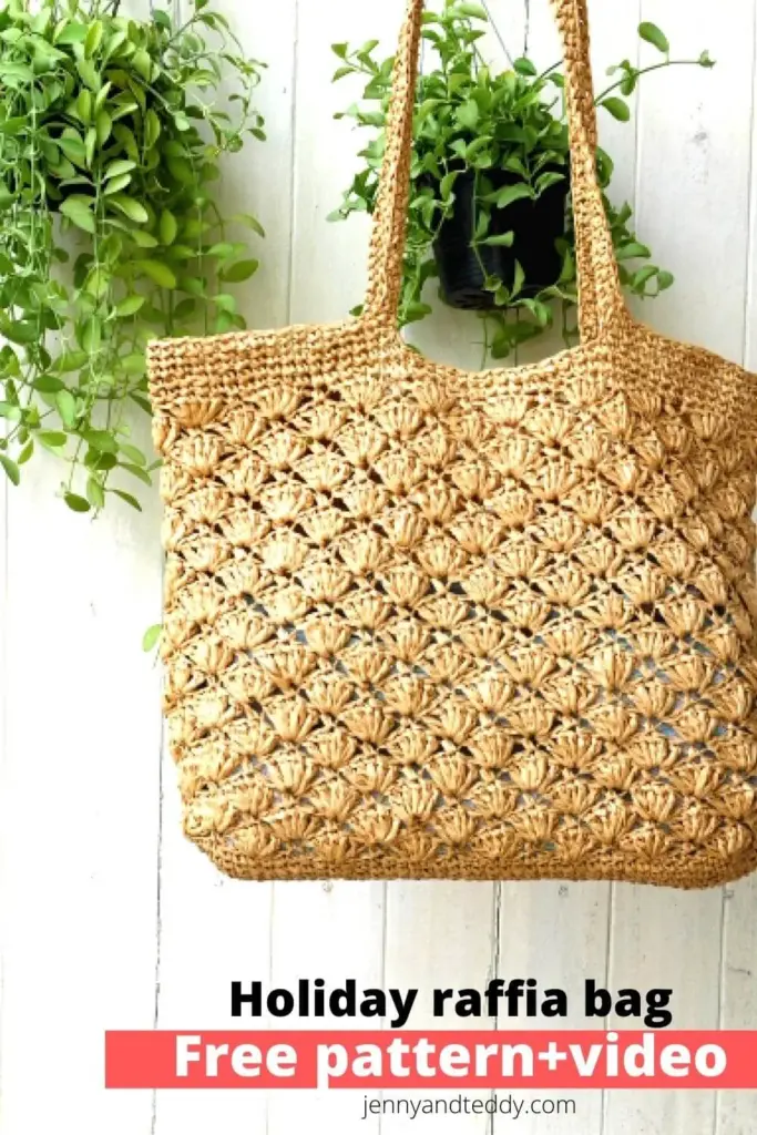 rafia tote bag