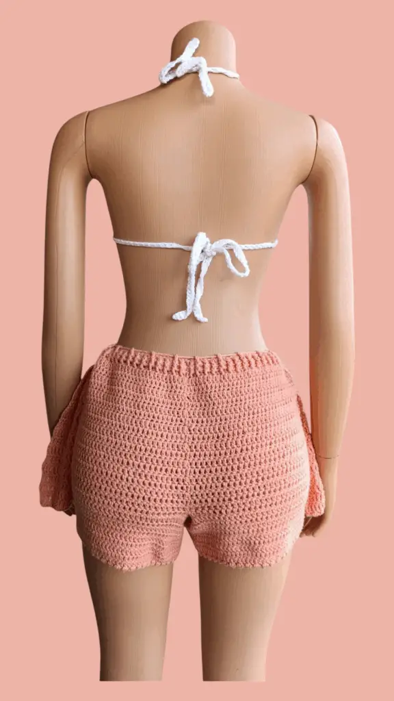 crochet pleated skort