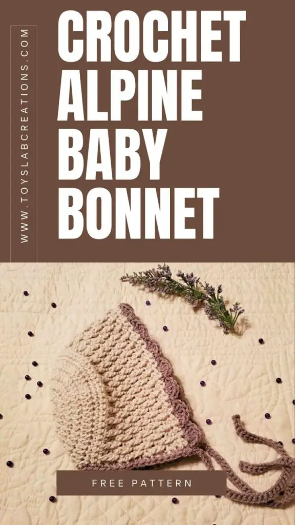 crochet alpine baby bonnet