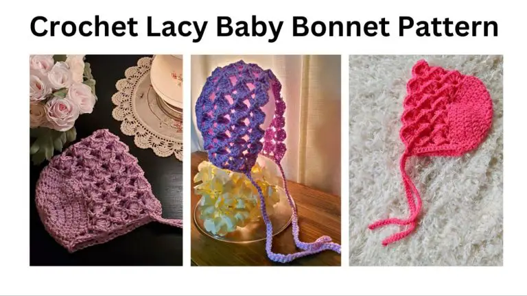 crochet lacy baby bonnet