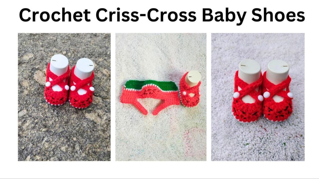 easy crochet cross-cross baby shoes