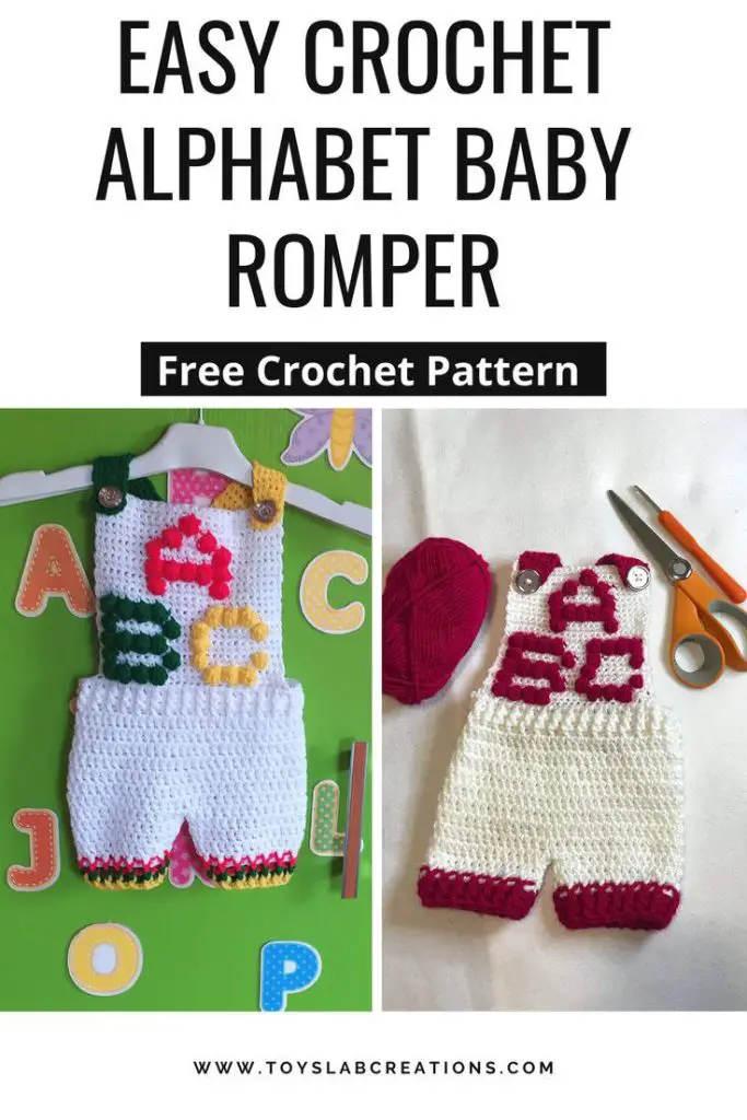 easy crochet alphabet baby romper pattern