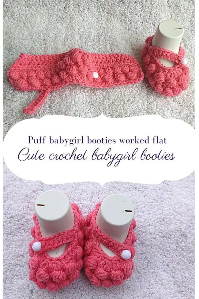crochet baby puff booties
