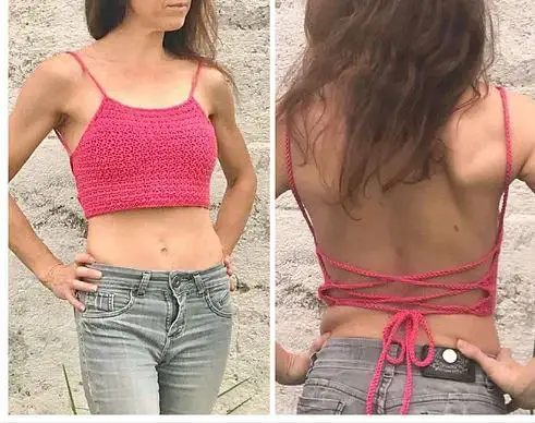 crochet backless crop top patterns