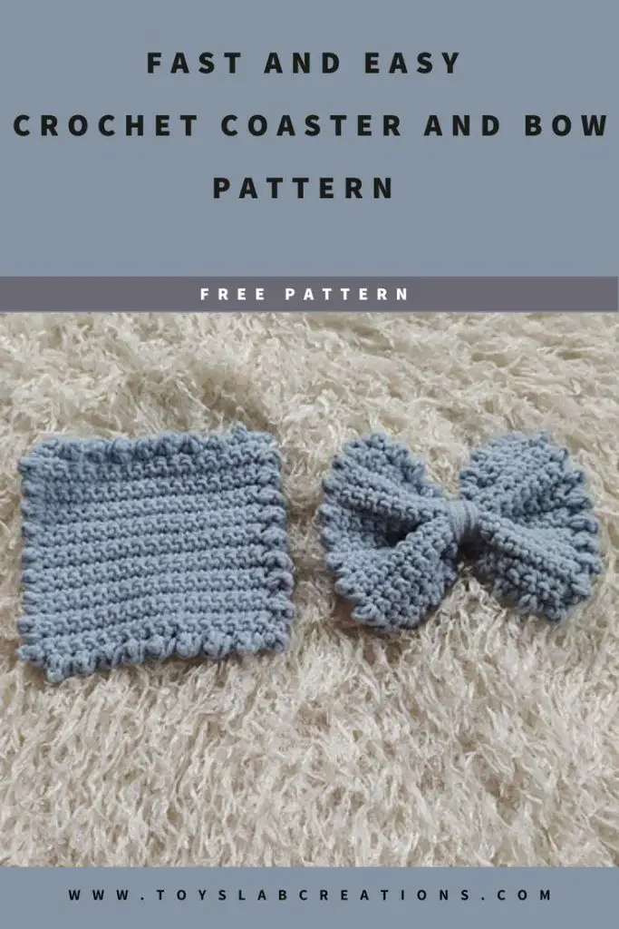 easy crochet coaster and bow
