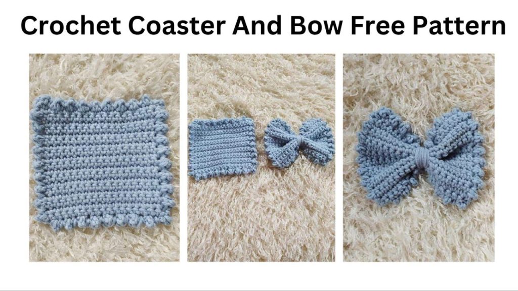 easy crochet coaster and bow