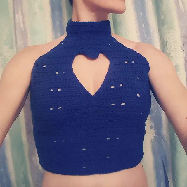easy crochet heart crop top pattern