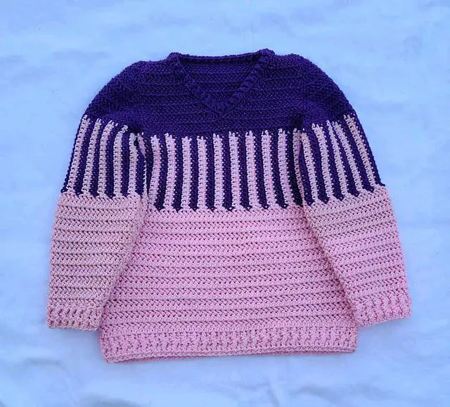crochet stripe cardigan