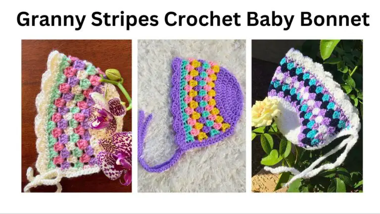 easy granny stripe crochet baby bonnet