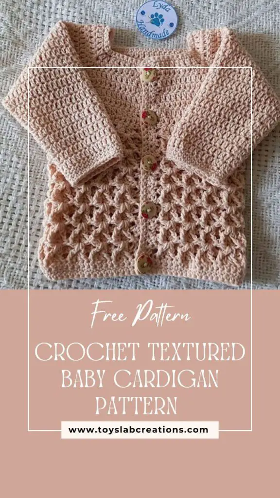 crochet textured baby cardigan
