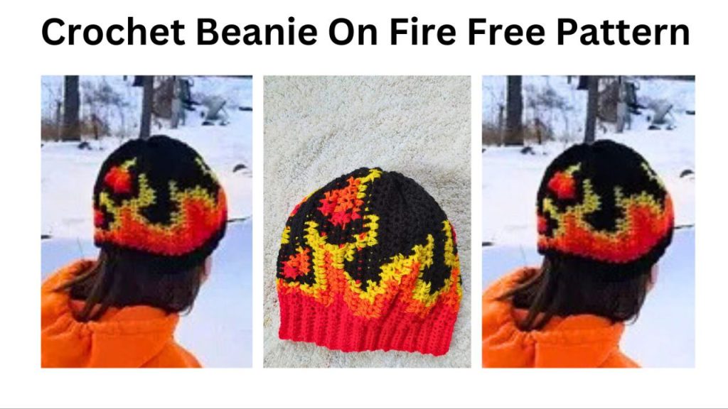 crochet beanie on fire