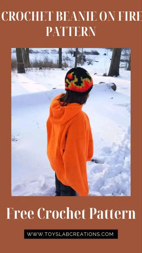 crochet beanie on fire pattern