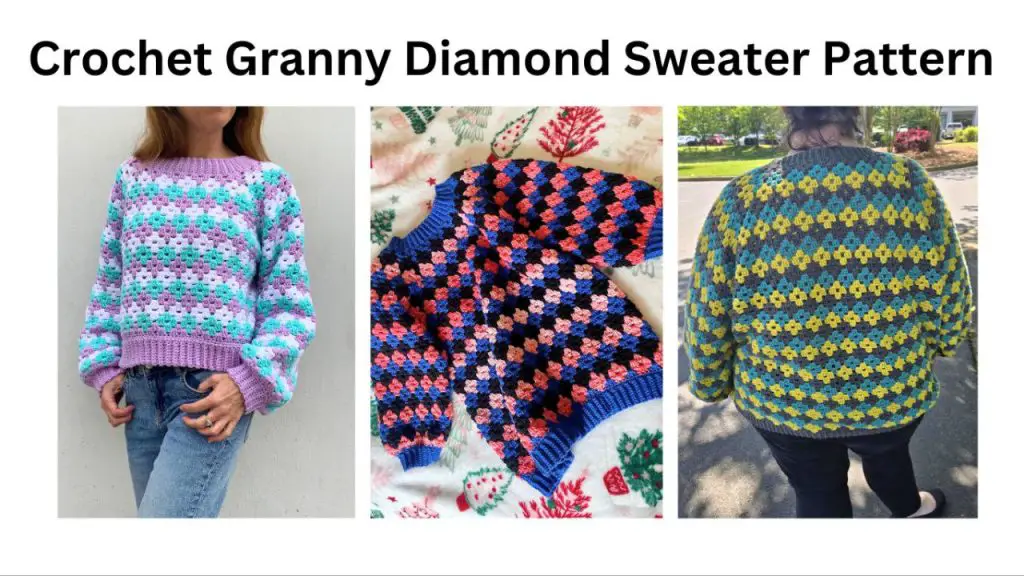crochet granny diamond sweater