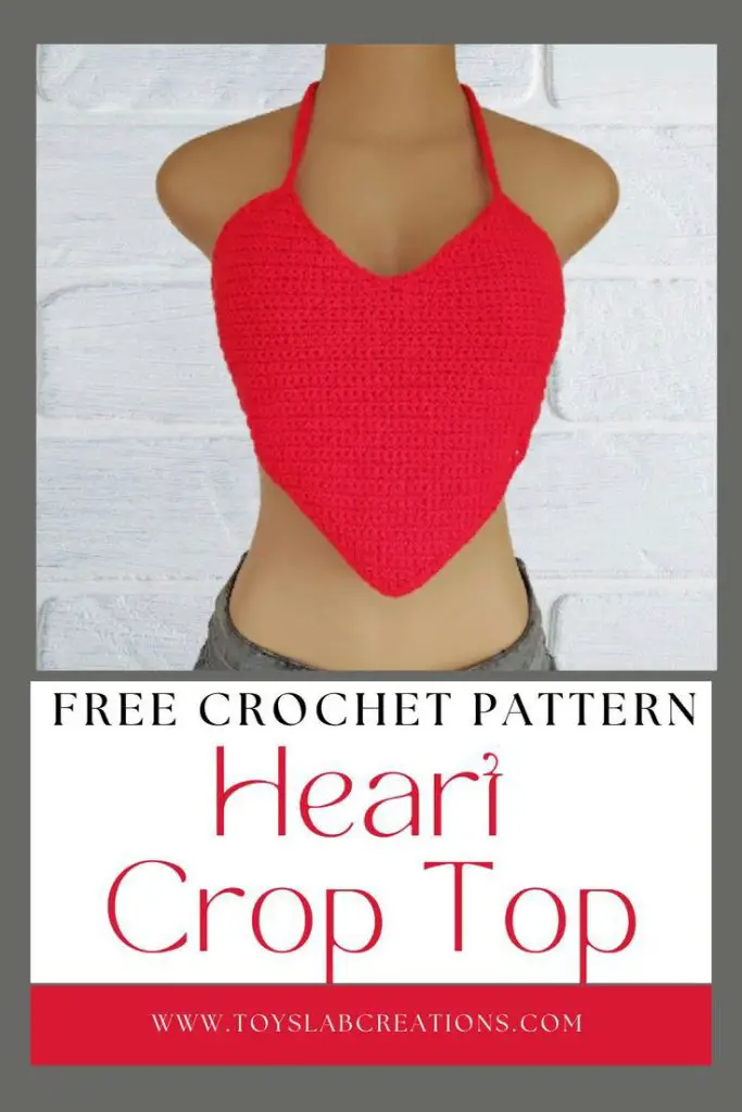 crochet heart shape top