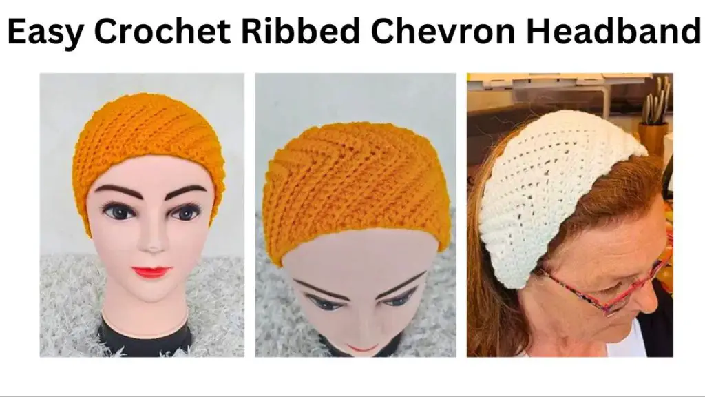 easy crochet ribbed chevron headband