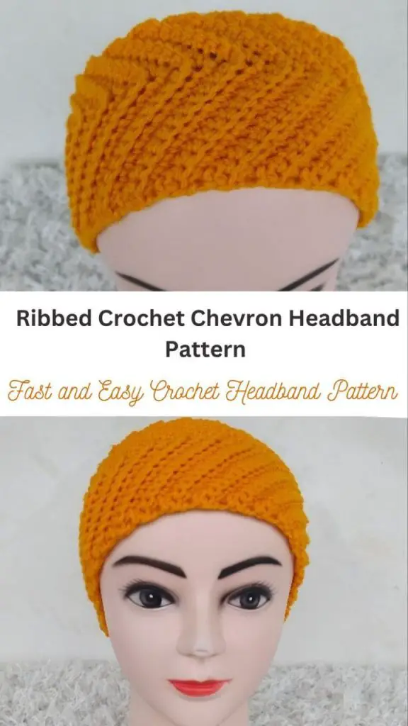 crochet ribbed chevron headband