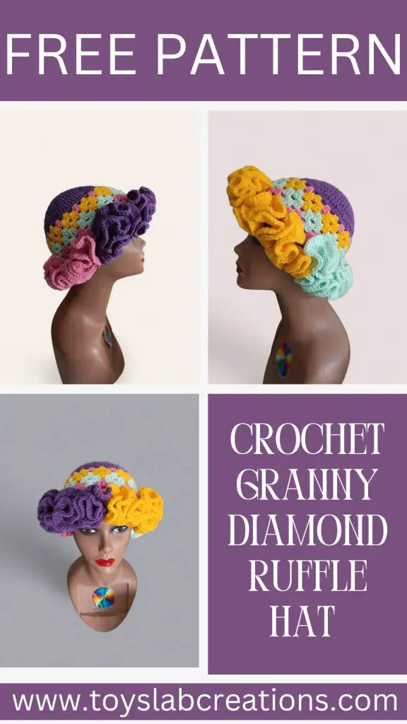 fast and easy Crochet ruffle hat free pattern for beginners