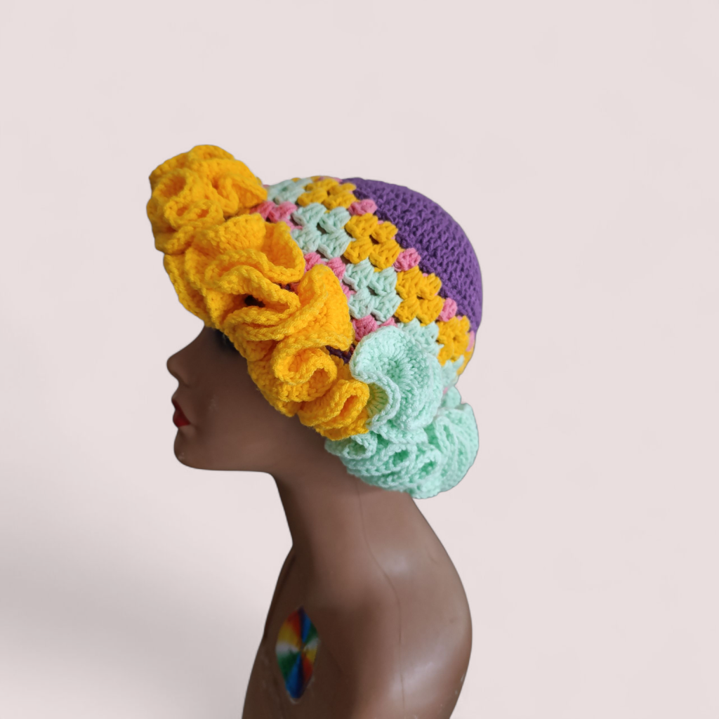 easy Free crochet Ruffle hat pattern