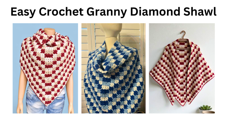 Free and Easy crochet granny triangle shawl pattern