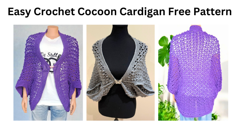 Simple crochet cocoon cardigan free pattern