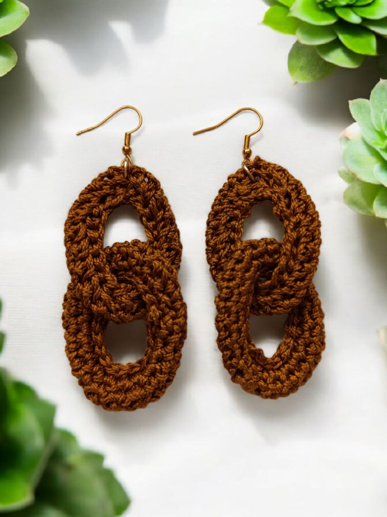 Simple crochet earrings free pattern step by step