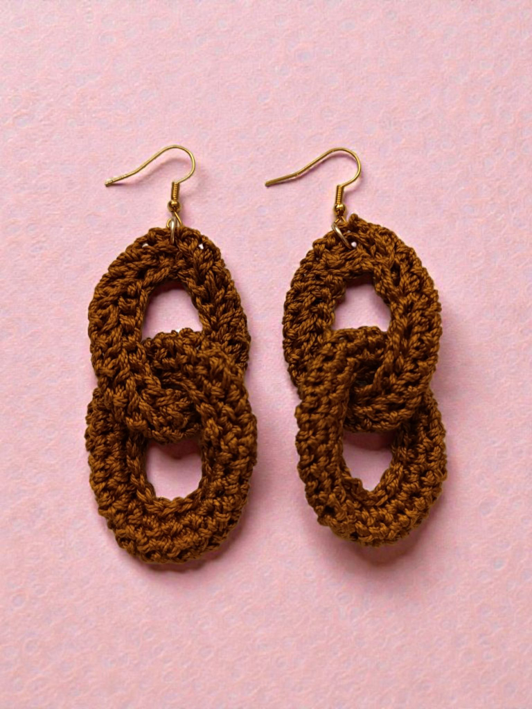 Simple crochet earrings free pattern step by step