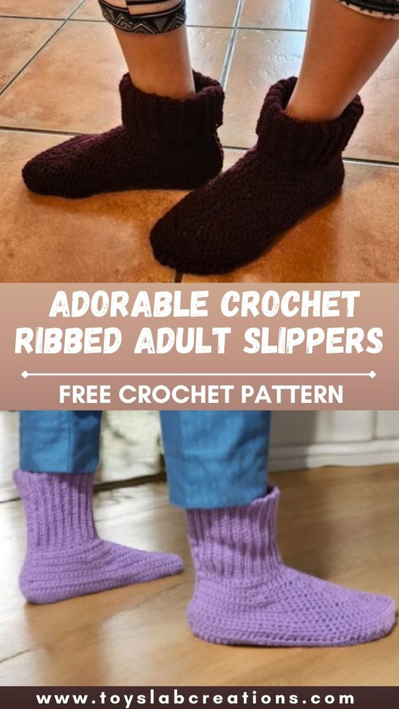 Crocheted slippers for adults