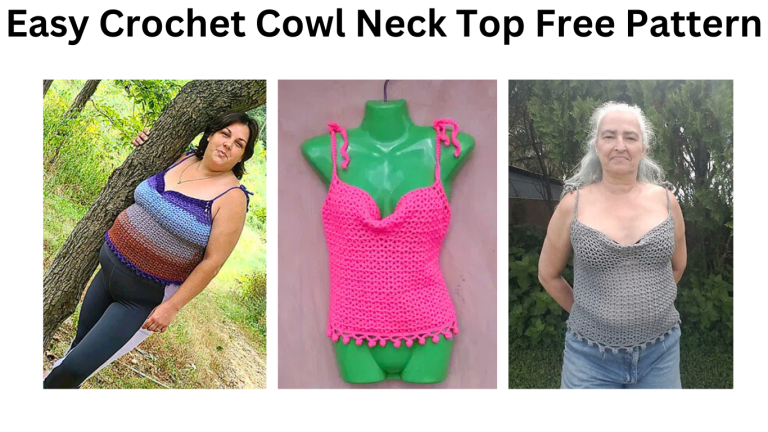 Crochet cowl neck top free pattern for beginners