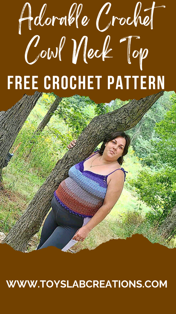 Easy crochet cowl neck top free pattern