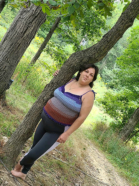 Simple crochet cowl neck top free pattern