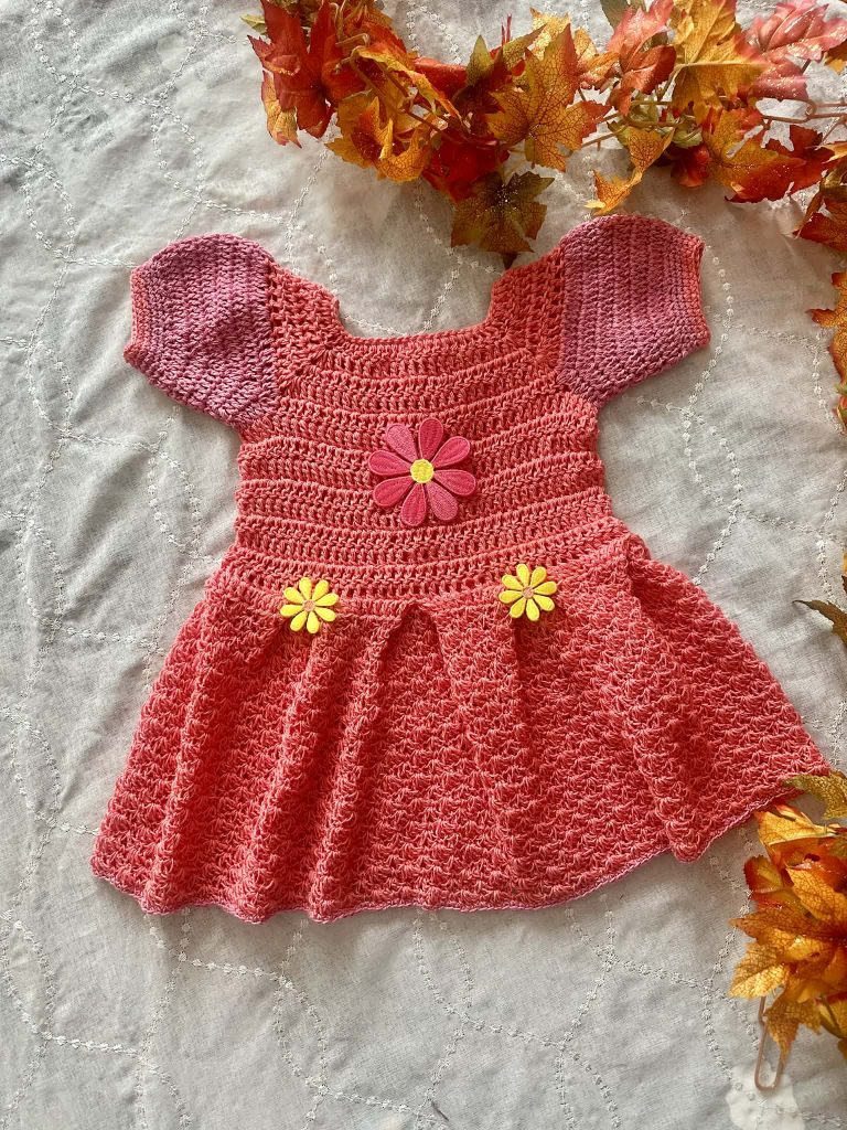 easy Crochet baby dress 6-12 months Free pattern