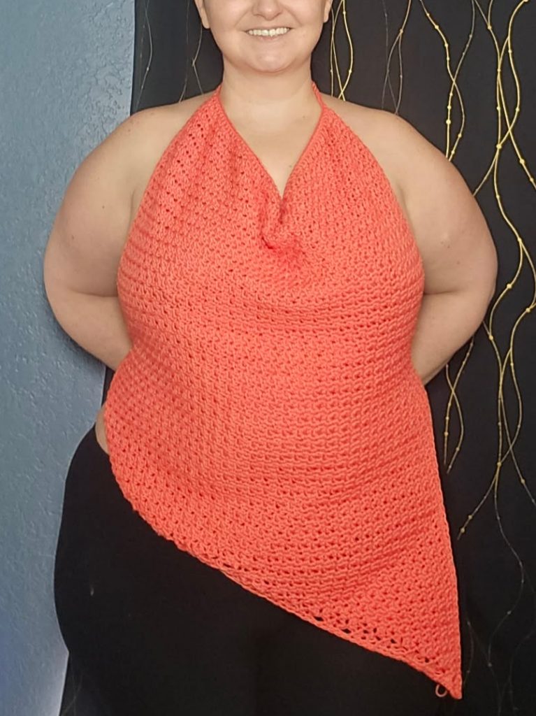 Easy crochet cowl neck top free pattern