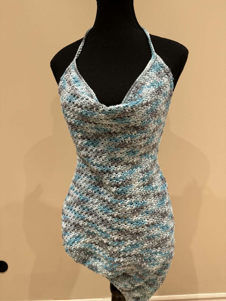 easy and Simple crochet cowl neck top free pattern
