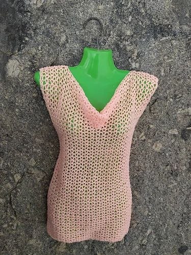 crochet cowl neck top pic