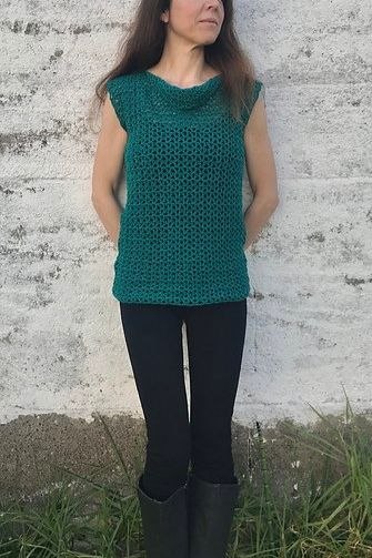 crochet cowl neck top