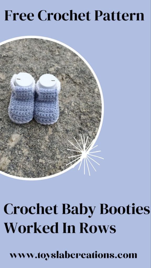 easy crochet baby booties worked in row pattern