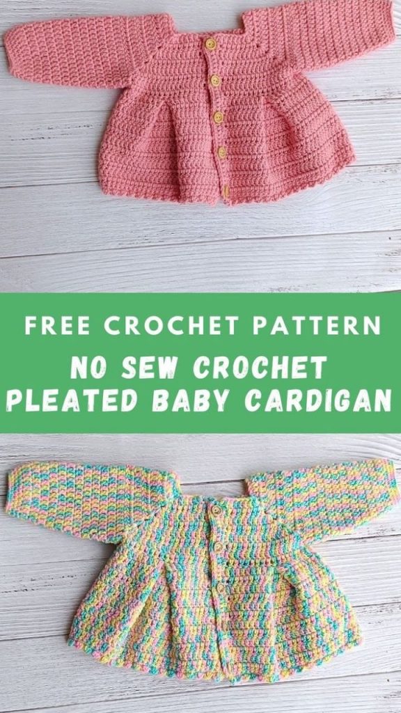 easy crochet baby pleated cardigan